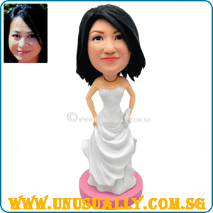 Personalized 3D Caricature Female In White Glown Figurine
